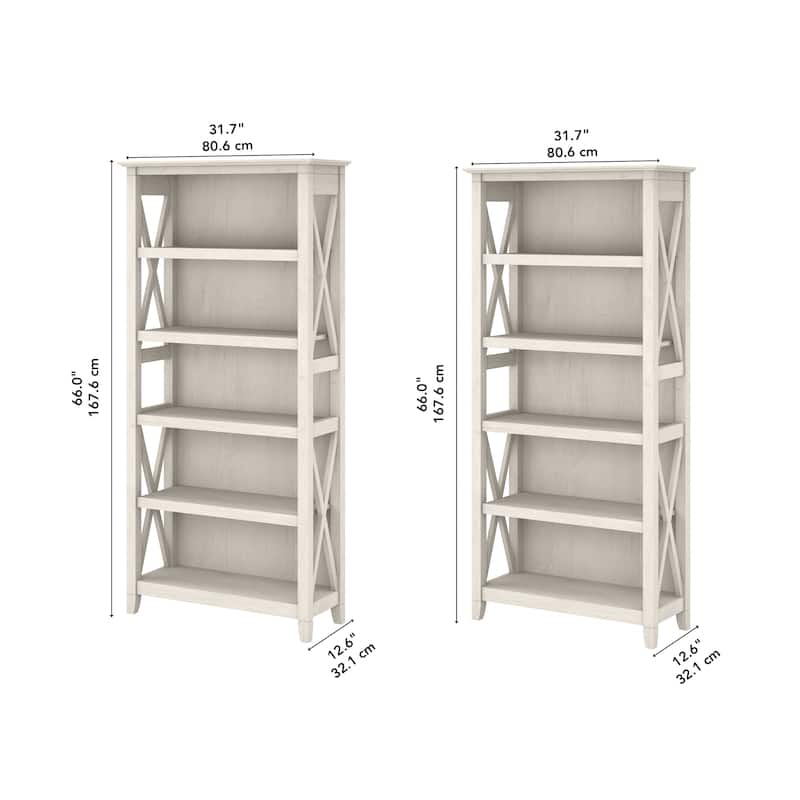 Key West 5 Shelf Bookcase Set by Bush Furniture