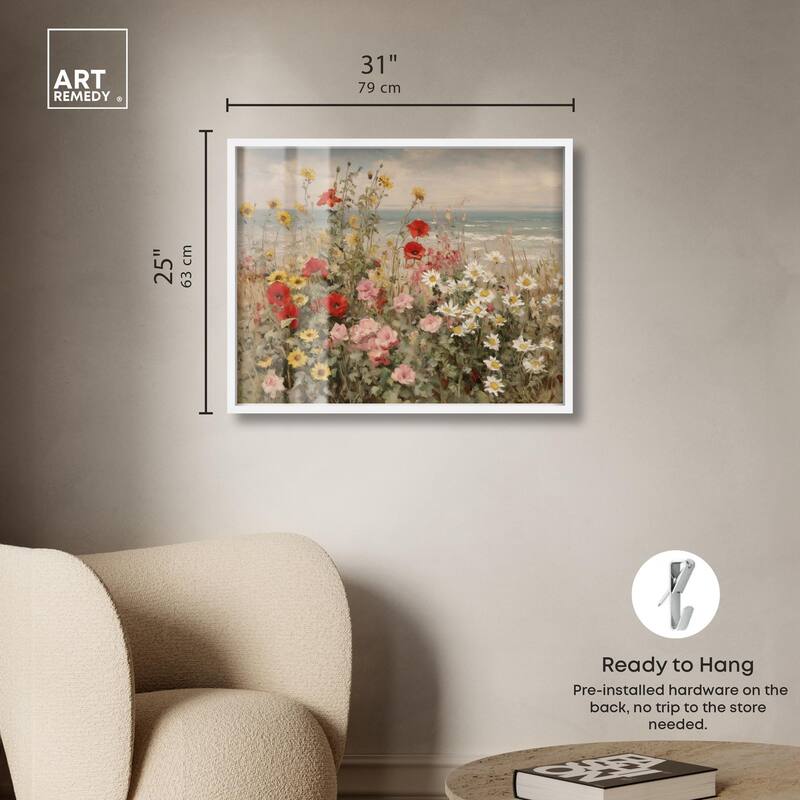 Misty Ocean Field II Shadowbox by Art Remedy