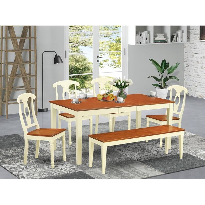 Rustic Dining Table Set - Solid Wood Table & Chairs for Kitchen or Dining Room