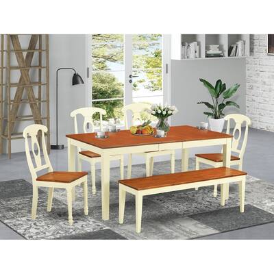 Rustic Dining Table Set - Solid Wood Table & Chairs for Kitchen or Dining Room
