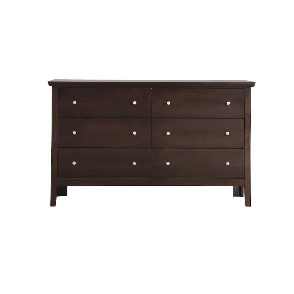 6-Drawer Espresso Dresser with Smooth Glide Drawers, Modern Design, and Spacious Bedroom Storage Solution