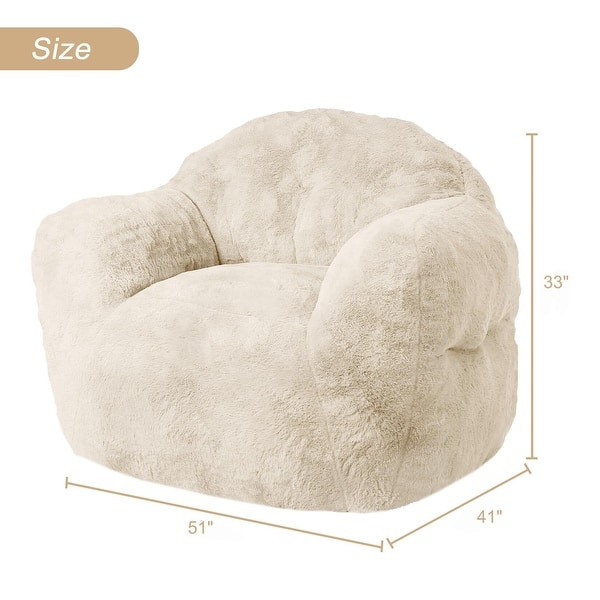 dimension image slide 12 of 15, 39/51" High-Density Foam Bean Bag Sofa Chair with Armrests
