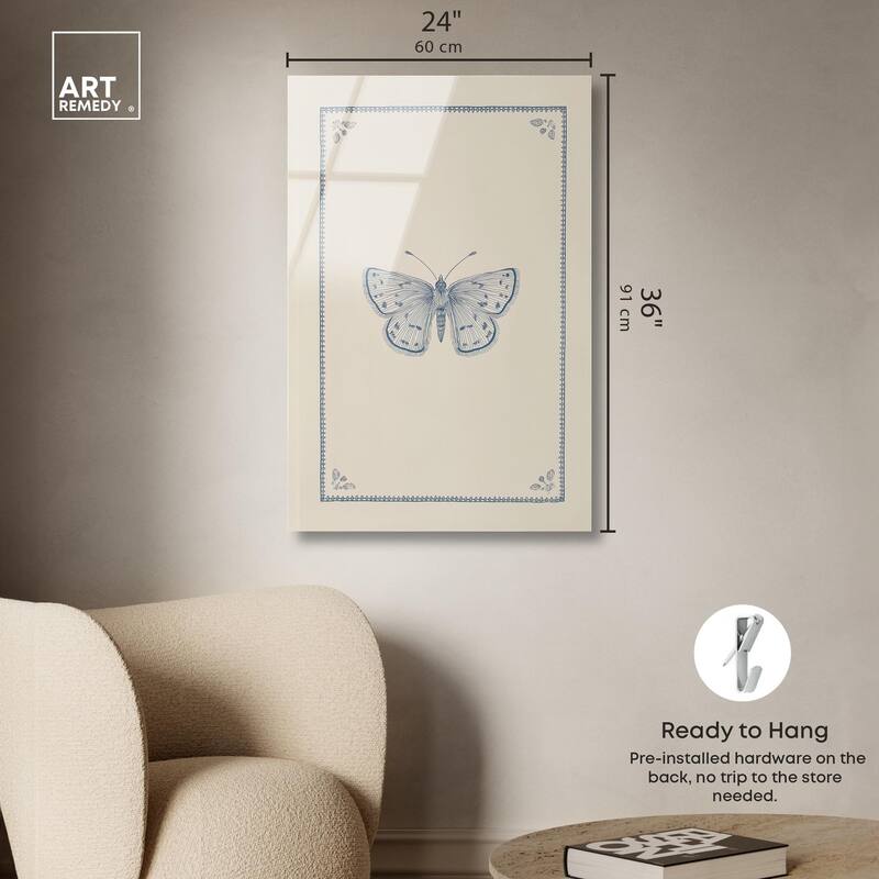 Blue Butterfly II Acrylic by Art Remedy, Ready to Hang