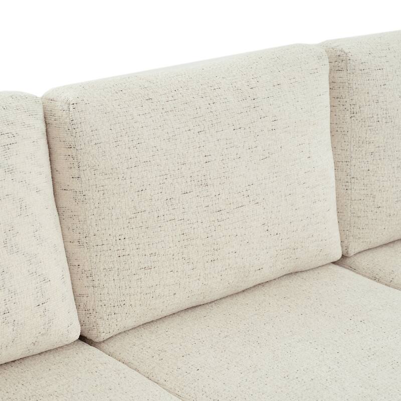 109.9" Chenille U-Shaped Sectional Sofa with Sofa Bed, Built-in Storage, Cup Holders and Charging Ports
