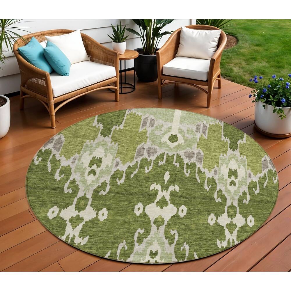 HomeRoots Ikat Transitional Rectangle Outdoor Rug