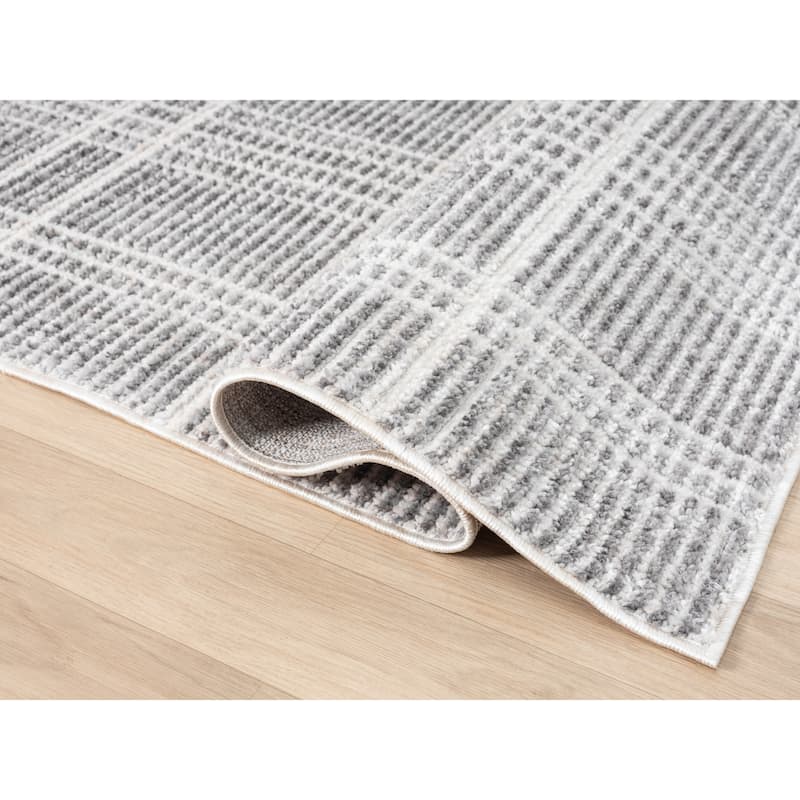 Nomad Collection Plaid Patterned Area Rug