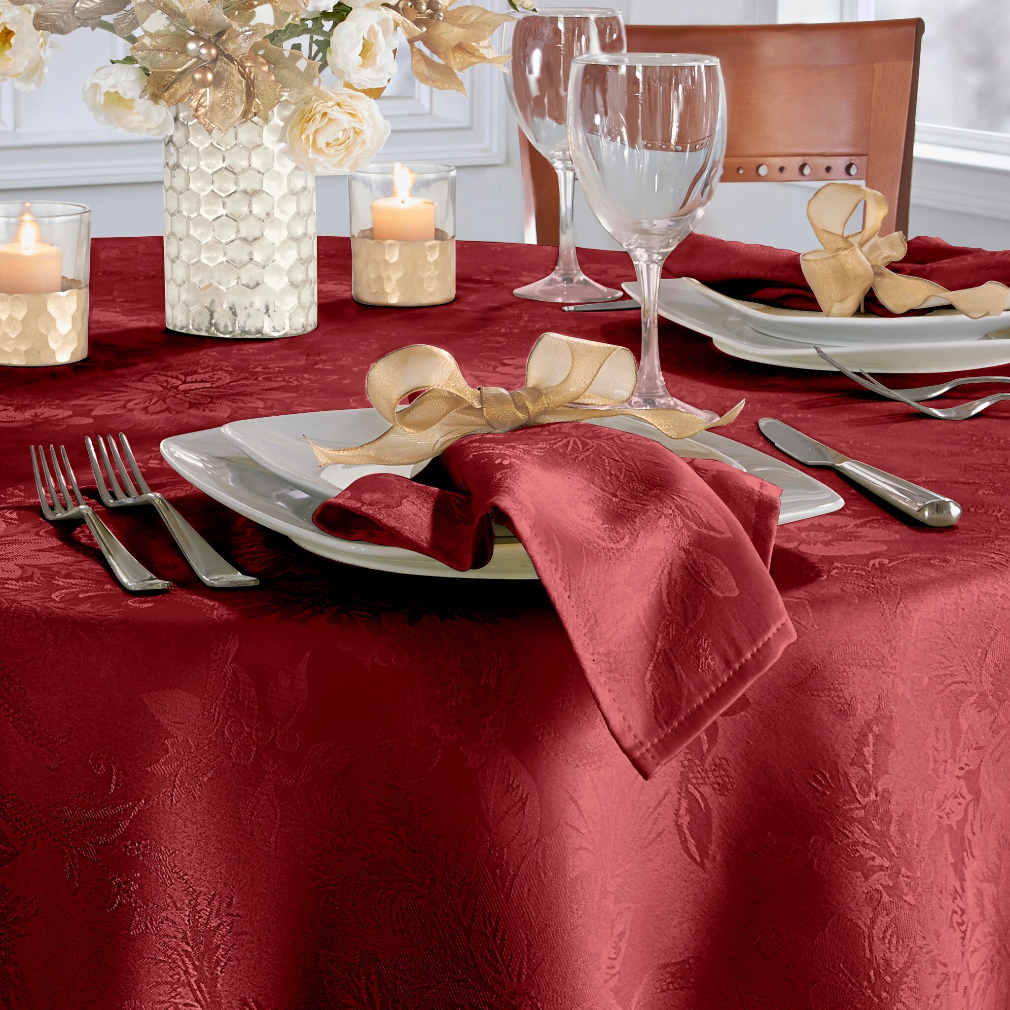 Jacquard Fabric Tablecloth Table Cover Table Dining Napkins Tableware All Sizes 