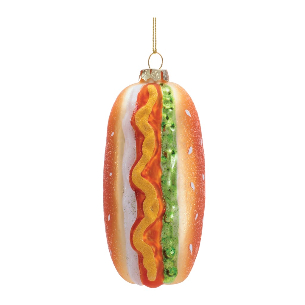 Glass Hot Dog Ornaments (Set of 12)