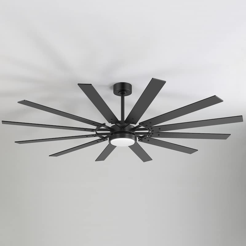 80/72/52/42-IN LED Ceiling Fan with Light Kit and Remote(5/10/12-Blade)
