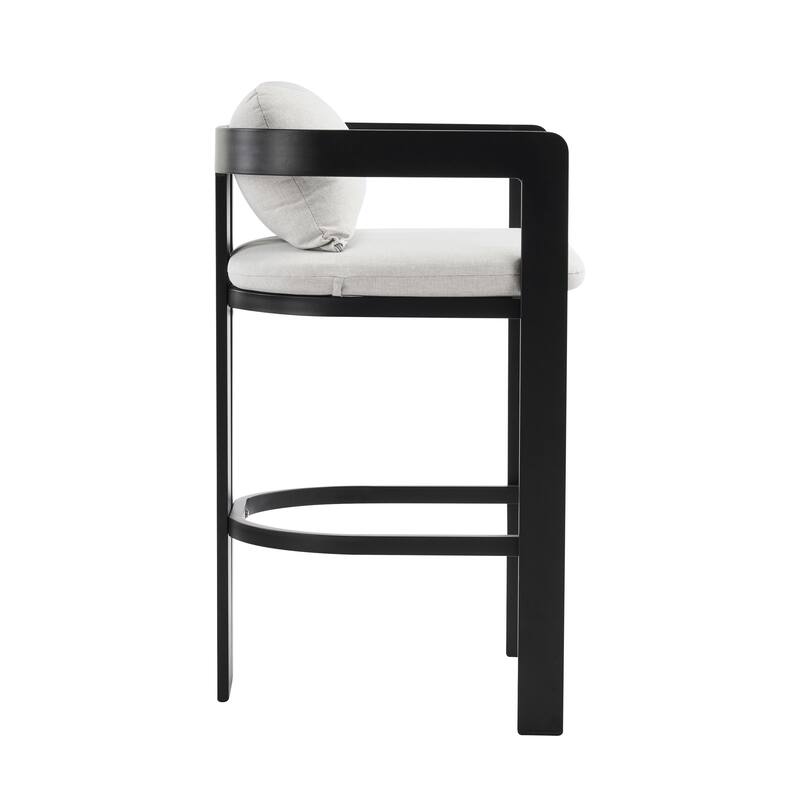 Christopher Knight Home - Pula Outdoor Modern Aluminum Counter Stools - Bar Chairs with Fade-Resistant Cushions