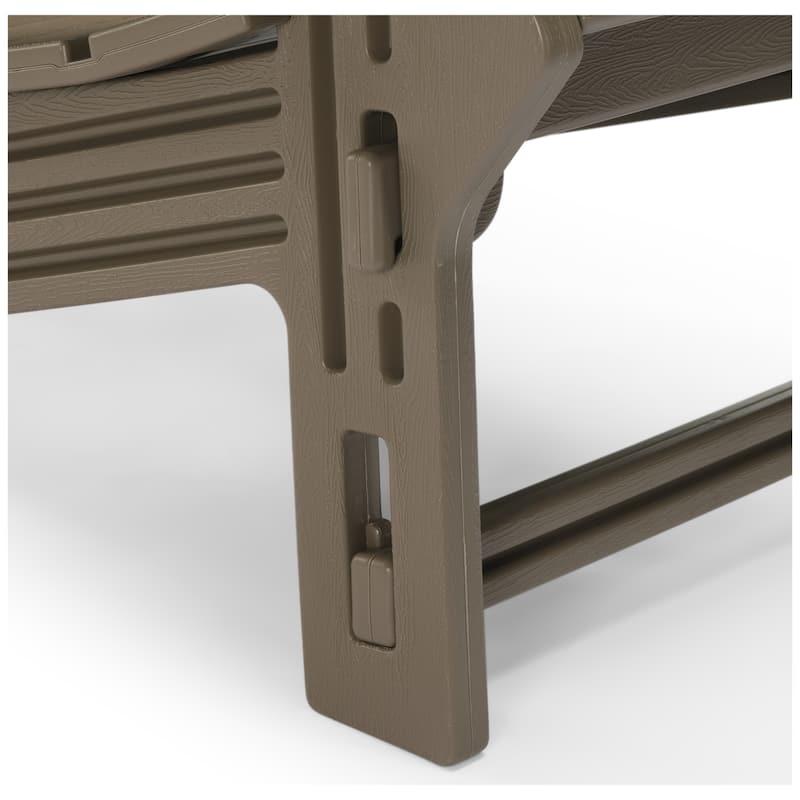 Polytrends Coastline Outdoor Poly Adirondack Chair Set with Connecting Tray & Cup Holder