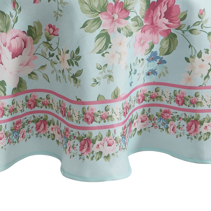 Vintage Floral Garden Tablecloth - 70" Round