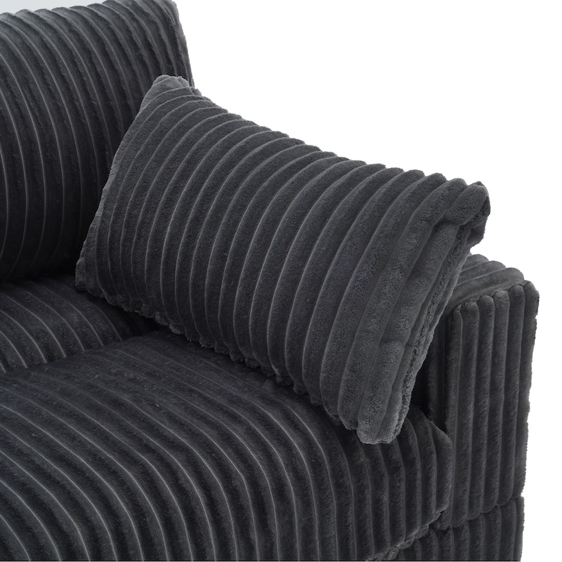 5-Piece Oversized Cotton Flannel Modular Sectional Sofa for Living Room