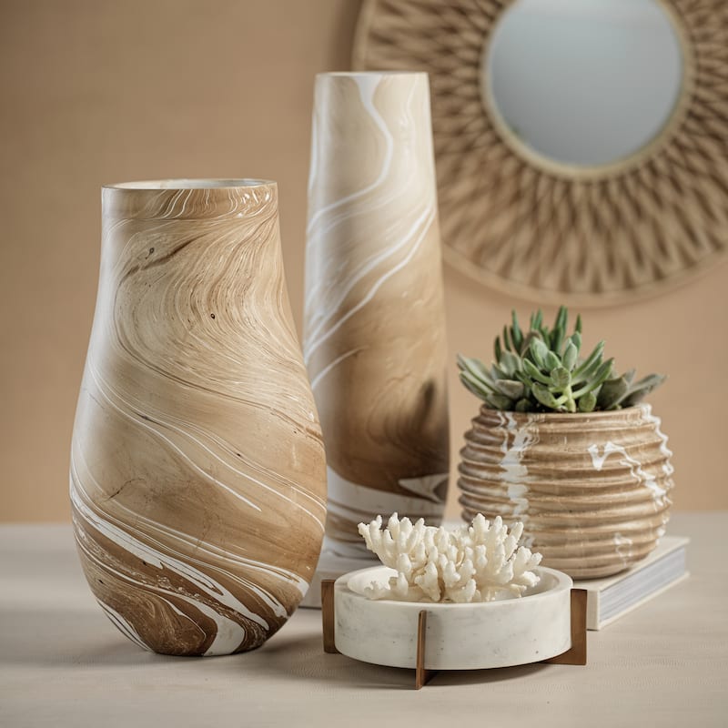 Bellshill Mango Wood Marbleized Vase
