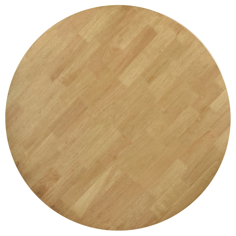 Elowen 5-piece Light Walnut Round Solid Wood Dining Set