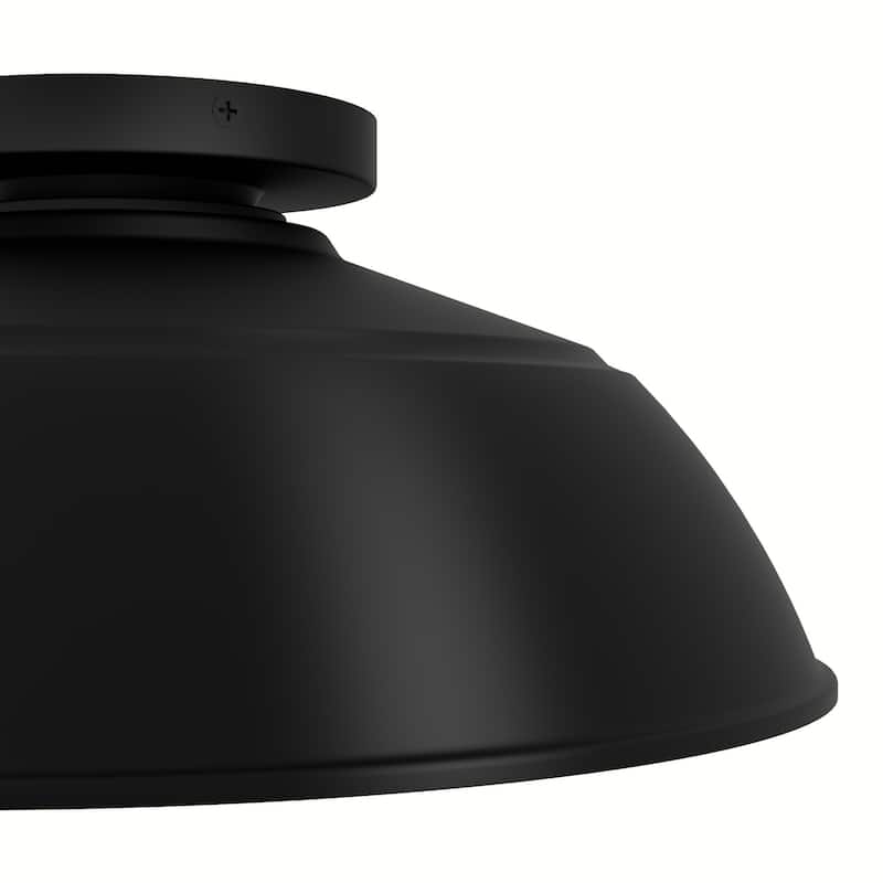 Hunter Mill Valley Outdoor 1 Light 14" Flush Mount Ceiling Light Matte Black