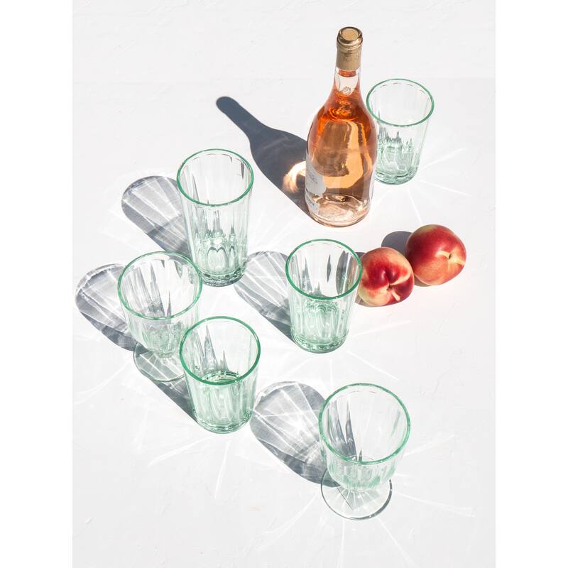 Abode Homewares Panel Acrylic Drinking Glass - Clear - Set of 6