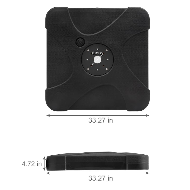 11 FT Outdoor Solar-Powered LED Light Aluminum Double Top Patio Cantilever Umbrella with Fillable Base