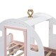 preview thumbnail 9 of 16, Princess Carriage Bed wCrown, Wood Platform Car Bed with Stair and 4 Wheels, Wood Slats Support, for Boys Girls Toddlers