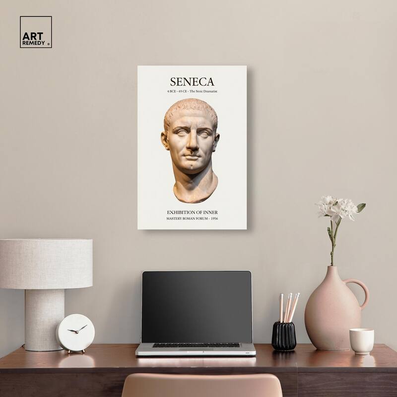 Bust of Seneca Canvas by Art Remedy, Gallery Wrapped