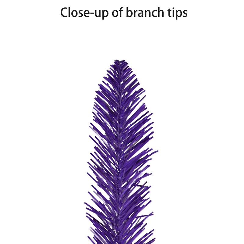 Puleo International 6' Pre-Lit Artificial Alpine Purple Pencil Tree