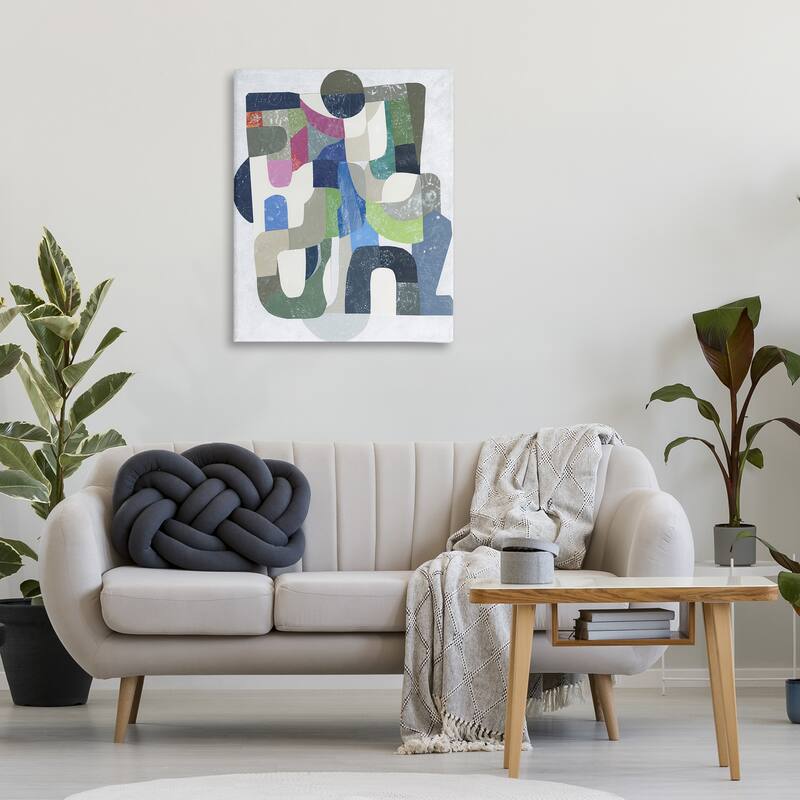 Stupell Retro Geometrics on Grey Canvas Wall Art Design By Coco Good