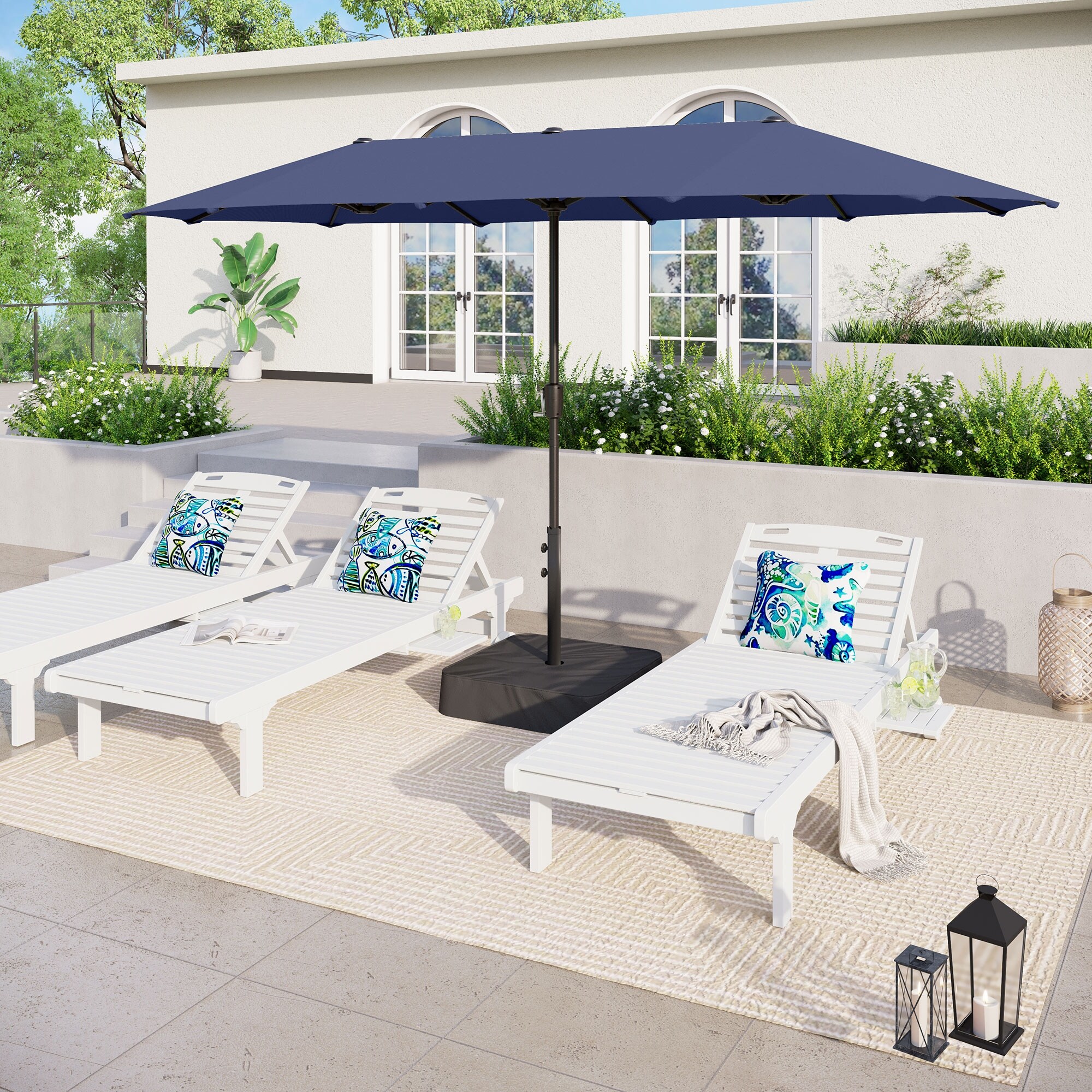 MAISON ARTS 13-Ft Twin Outdoor Market Crank with Double-Sided Design-image