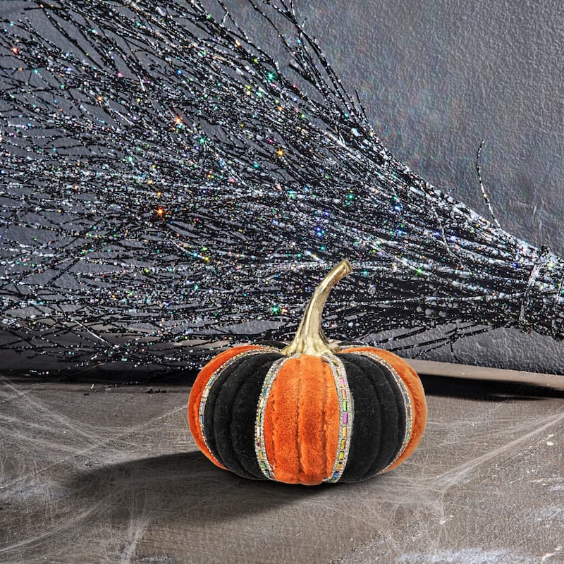 6" Velvet With Jewels Pumkin