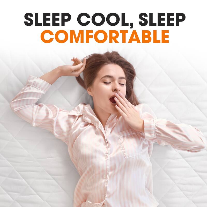 Cheer Collection Quilted Hypoallergenic Fitted Mattress Pad - White