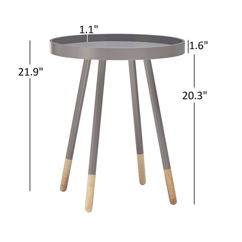 Marcella Paint-Dipped Round Tray-Top Side Table by iNSPIRE Q Modern