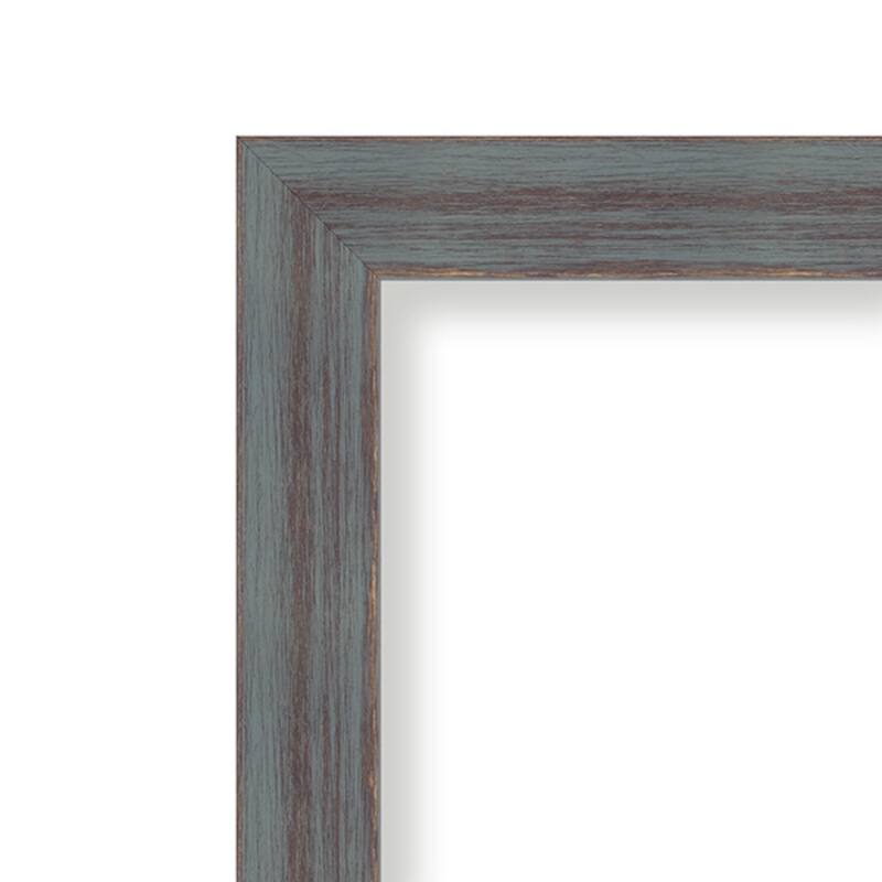 Dixie Blue Grey Rustic Wood Framed Black Corkboard Bulletin Board