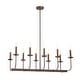 preview thumbnail 9 of 26, Farmhouse 10-Light Candle Iron Kitchen Island Linear Chandelier