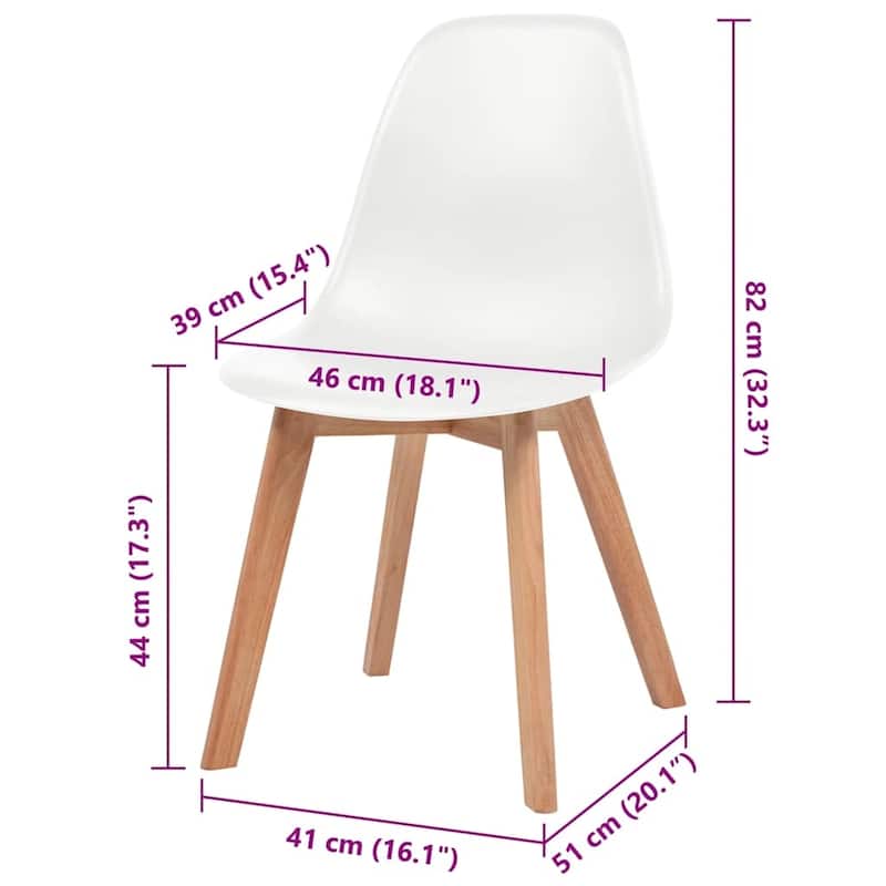 vidaXL Dining Chairs Accent Side Chair with Wooden Legs for Kitchen Plastic