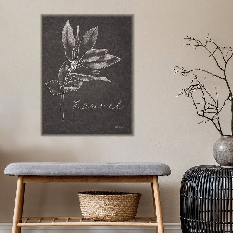 Black and White Chalkboard Christmas I by Beth Grove Canvas Art Framed - 23 x 30 in
