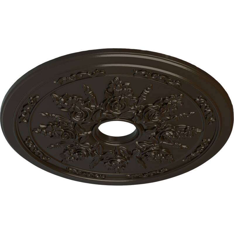 23 5/8"OD x 4"ID x 1 1/2"P Rose and Ribbon Ceiling Medallion