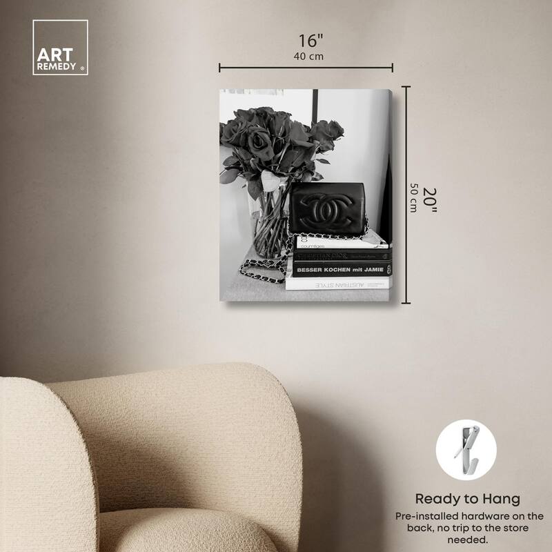 Classic Bag and Roses Canvas by Art Remedy, Gallery Wrapped
