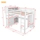 preview thumbnail 12 of 21, Full Size Wood Loft Bed with Cabinet and Bookshelf