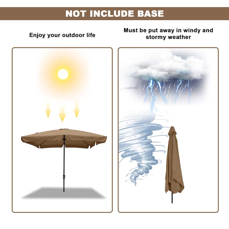 Clihome 10' x 8' Patio Square Market Umbrella with Skirted Canopy