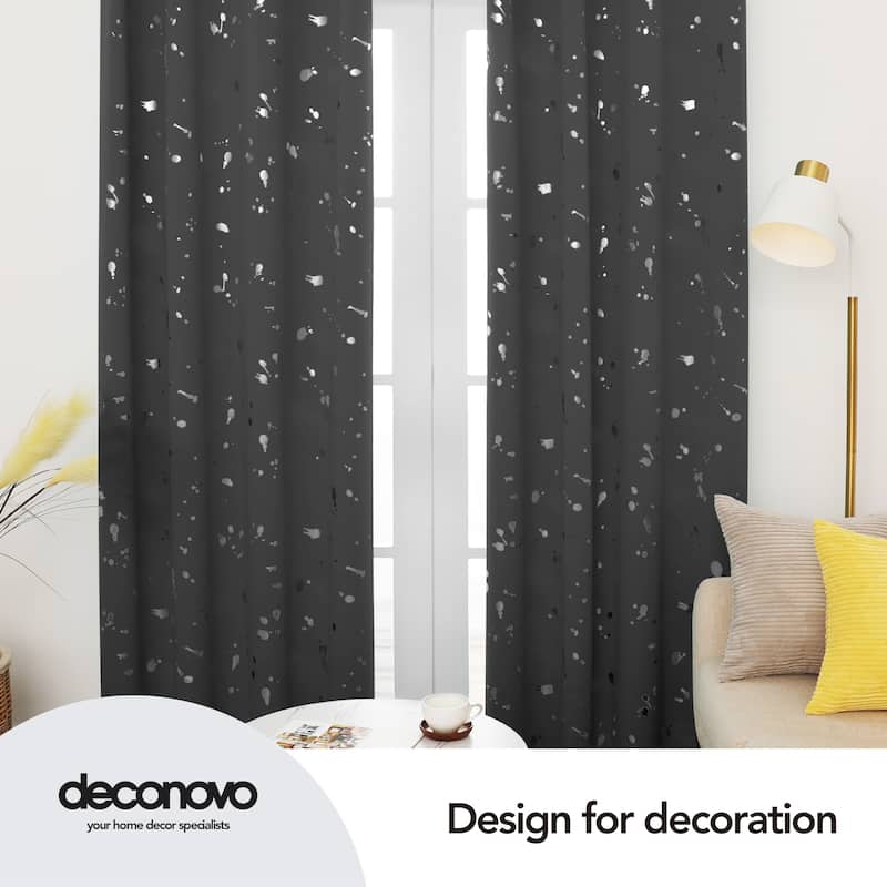 Deconovo Silver Spot 52 Width Curtain Panel Pair (2 Panel)