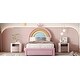 preview thumbnail 7 of 20, Roomfitters Upholstered Rainbow Design Bed, Velvet Princess Platform Bed with Storage Drawer, No Box-spring Needed