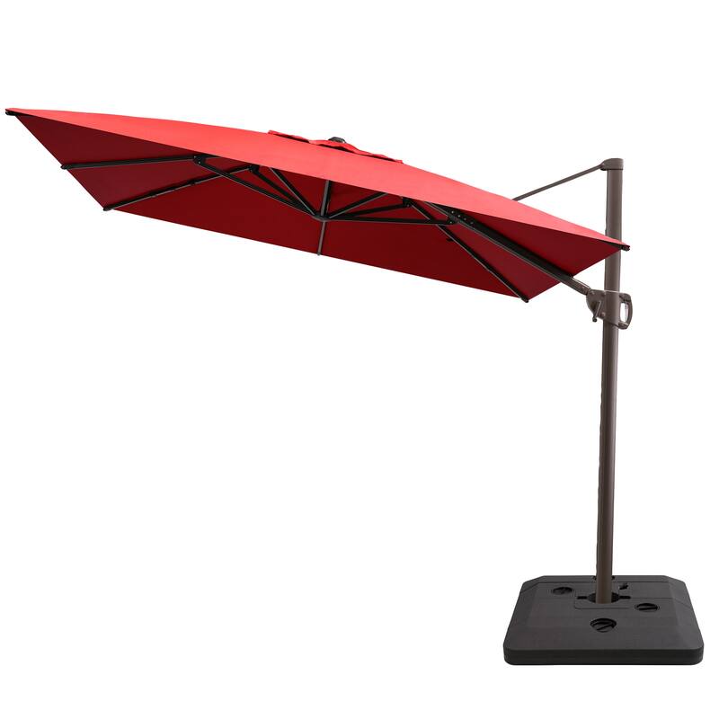 9 FT x 11 FT Outdoor Patio Cantilever-Offset Umbrella with Offset Base