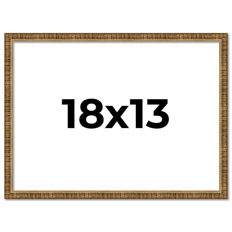 18x13 Frame Gold Solid Wood Picture Frame - Complete Modern Photo