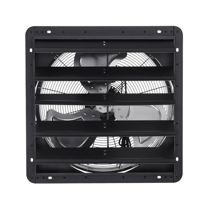 20 inch Shutter Exhaust Fan, Attic Vent Fan with Smart Programming Variable Speed Temperature Control, 2900 CFM, EC Motor - Black
