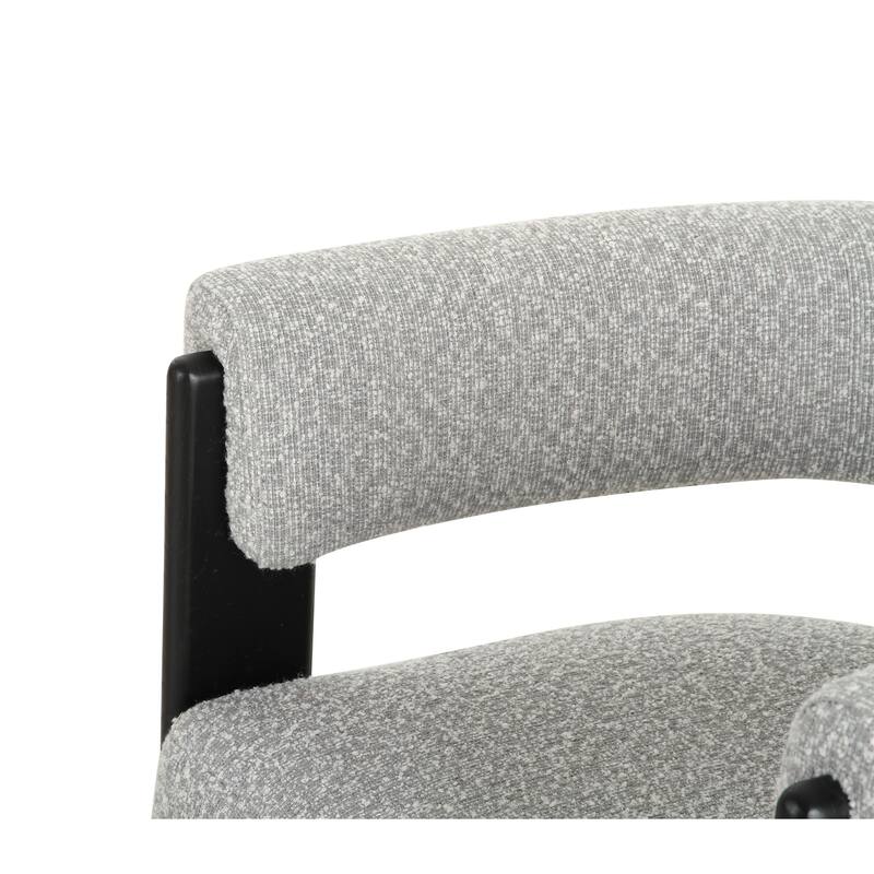 Modrest Kenmare Modern Light Grey Fabric & Black Dining Chair