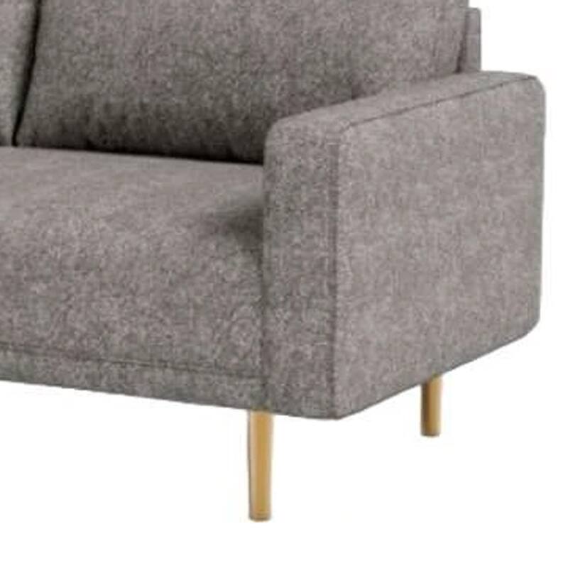Remy Sofa, Gray Boucle, Bench Style Seat with Track Arms, 83 Inch