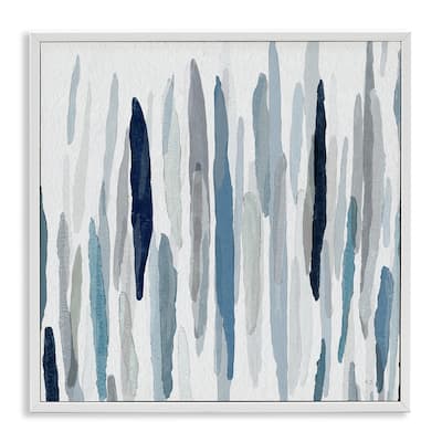Stupell Abstract Thick Brush Blue Grey Paint Drip Framed Wall Art, Design by Susan Jill