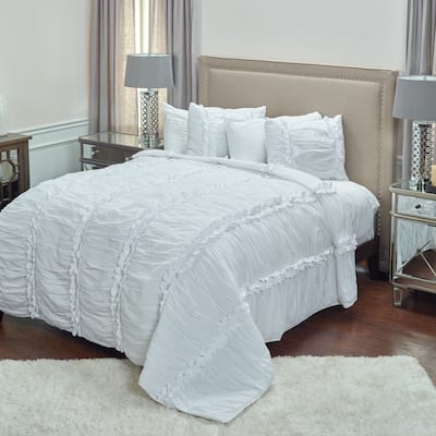 Clementine White Hand Quilted Cotton Quilt with Flower Petals