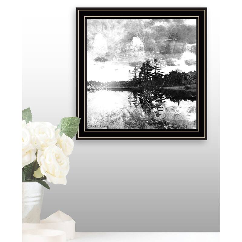 TrendyDecor4U "Lakeside Pines" Framed Print Wall Art