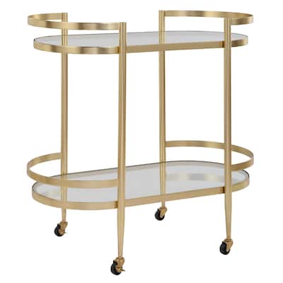 Uttermost Isabelle Gold Bar Cart - 30" H x 33.5"W x 17.75" D