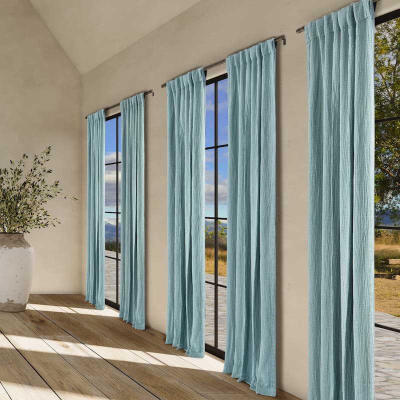 South Seas Window Panel - Aqua - 84 Inches